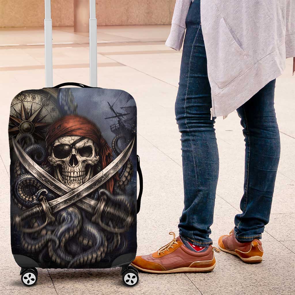 Pirates Skull Luggage Cover Kraken Sea Monster Tentacles Deep Legend