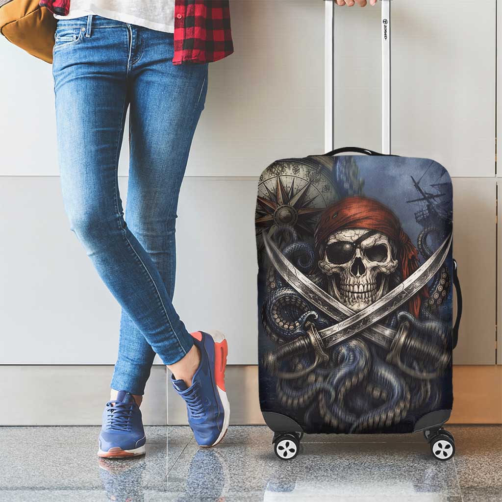 Pirates Skull Luggage Cover Kraken Sea Monster Tentacles Deep Legend