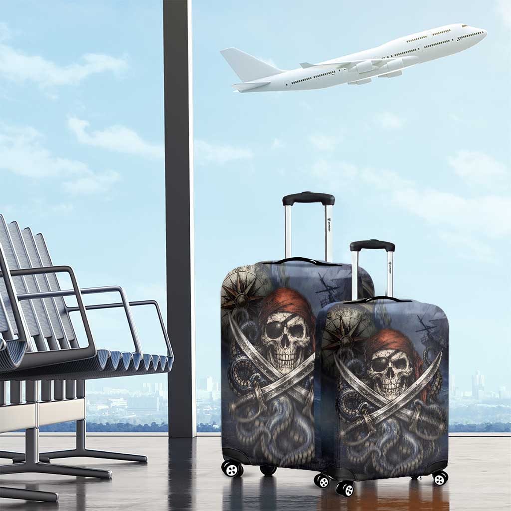 Pirates Skull Luggage Cover Kraken Sea Monster Tentacles Deep Legend