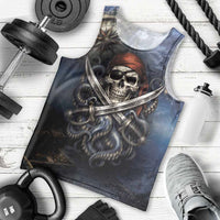 Pirates Skull Men Tank Top Kraken Sea Monster Tentacles Deep Legend
