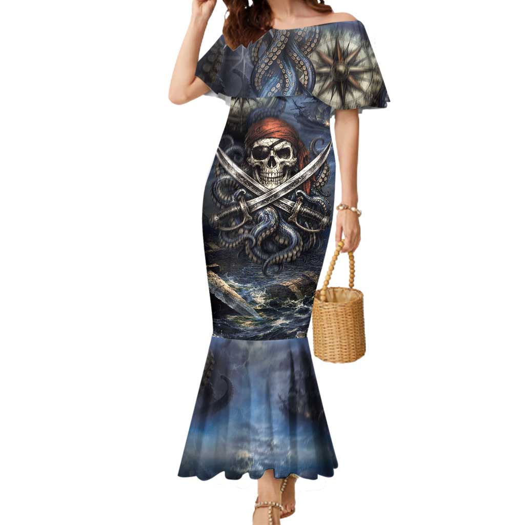 Pirates Skull Mermaid Dress Kraken Sea Monster Tentacles Deep Legend