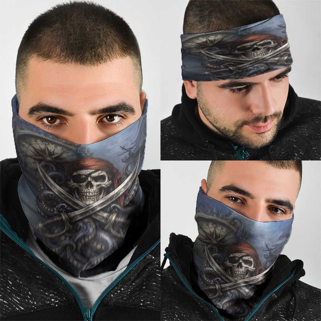 Pirates Skull Neck Gaiter Kraken Sea Monster Tentacles Deep Legend
