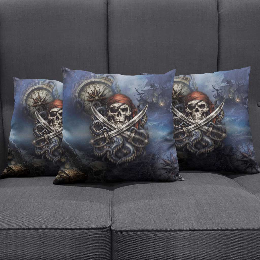 Pirates Skull Pillow Cover Kraken Sea Monster Tentacles Deep Legend