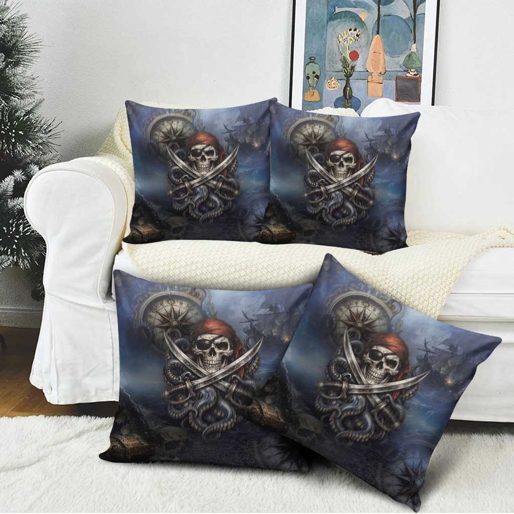 Pirates Skull Pillow Cover Kraken Sea Monster Tentacles Deep Legend