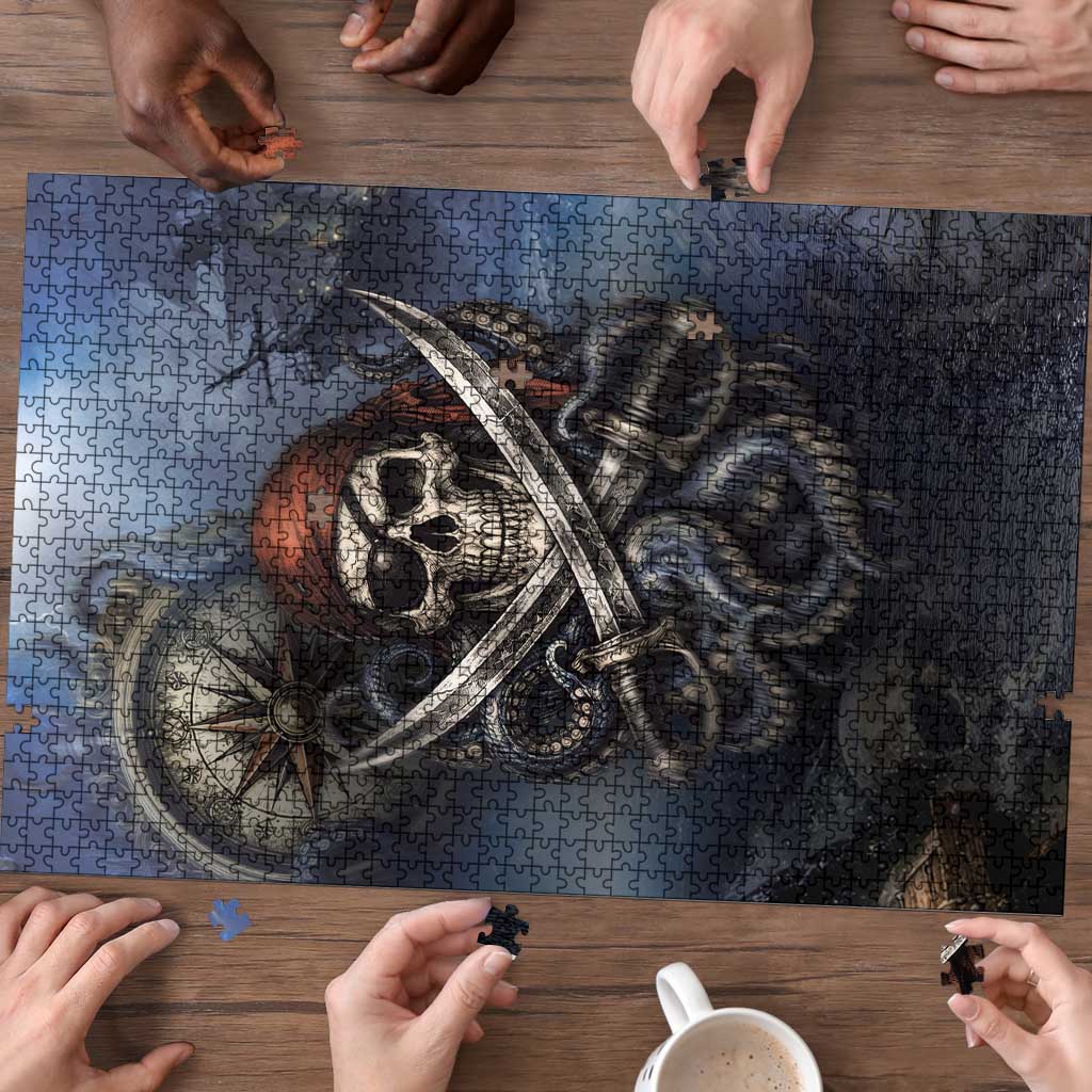 Pirates Skull Puzzle Kraken Sea Monster Tentacles Deep Legend