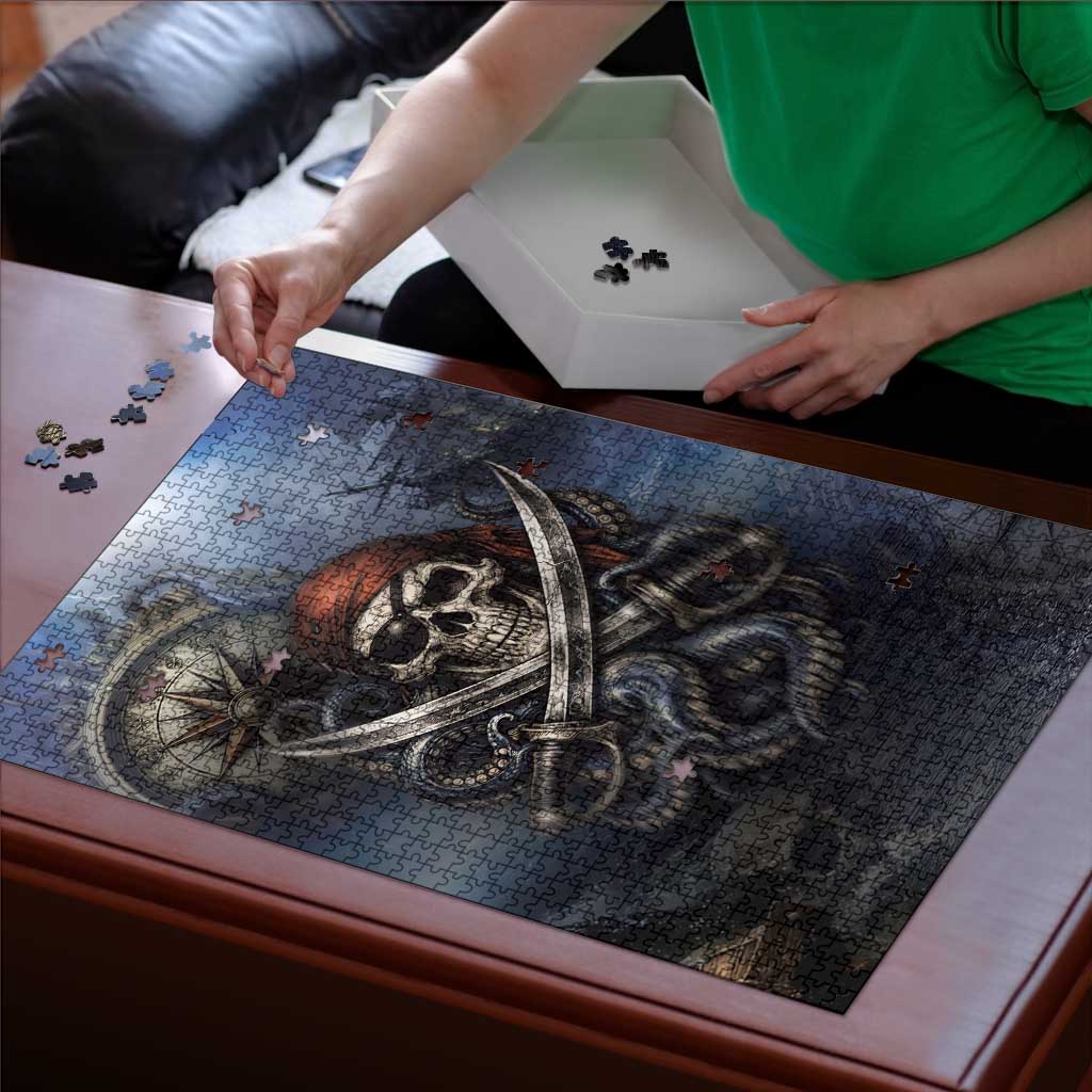 Pirates Skull Puzzle Kraken Sea Monster Tentacles Deep Legend