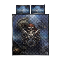 Pirates Skull Quilt Bed Set Kraken Sea Monster Tentacles Deep Legend