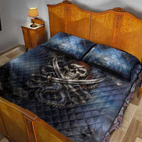 Pirates Skull Quilt Bed Set Kraken Sea Monster Tentacles Deep Legend