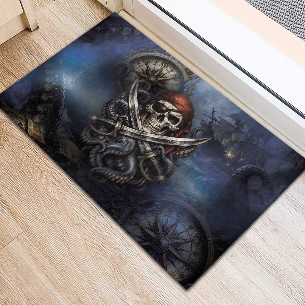 Pirates Skull Rubber Doormat Kraken Sea Monster Tentacles Deep Legend