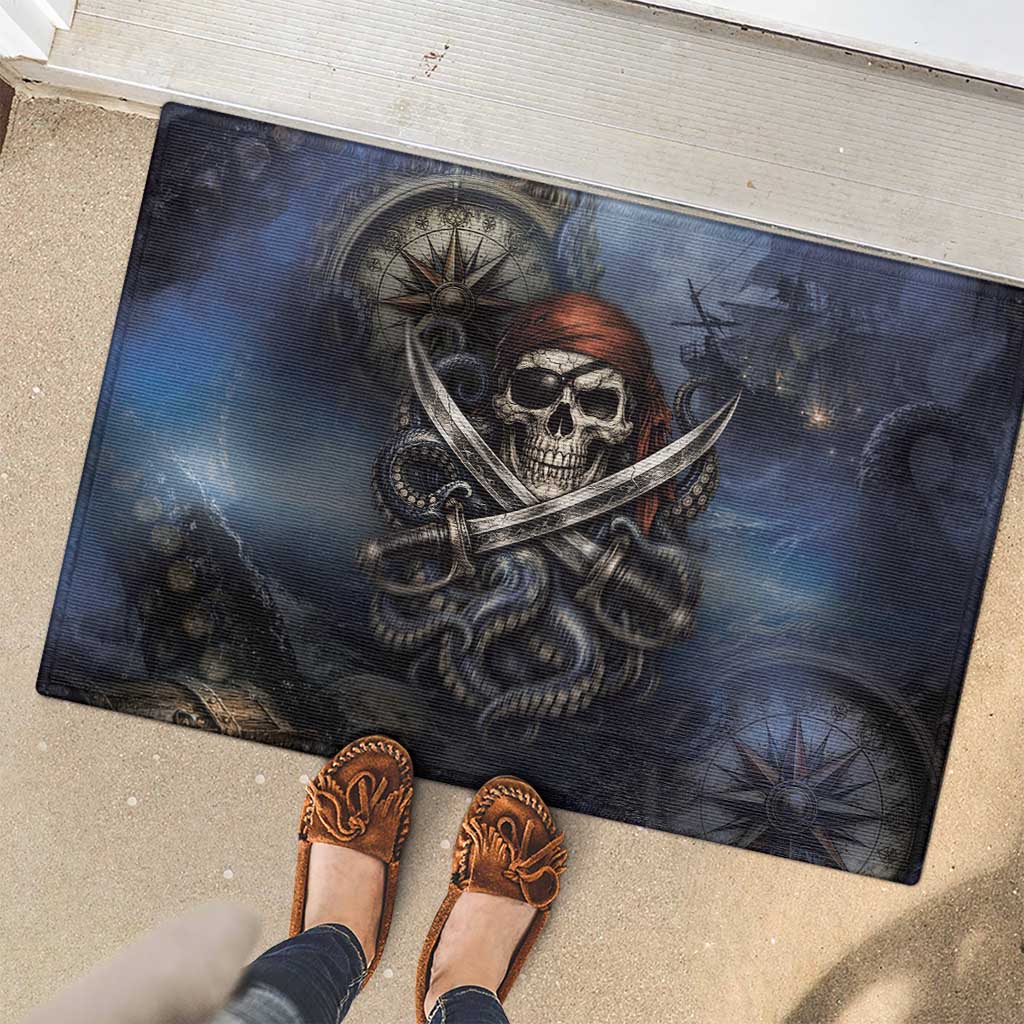 Pirates Skull Rubber Doormat Kraken Sea Monster Tentacles Deep Legend