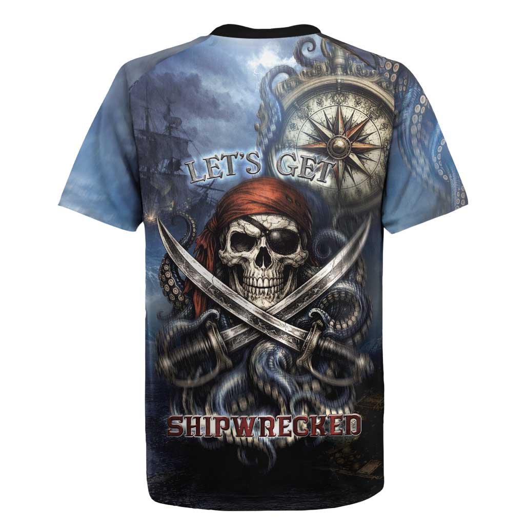 Pirates Skull Rugby Jersey Kraken Sea Monster Tentacles Deep Legend