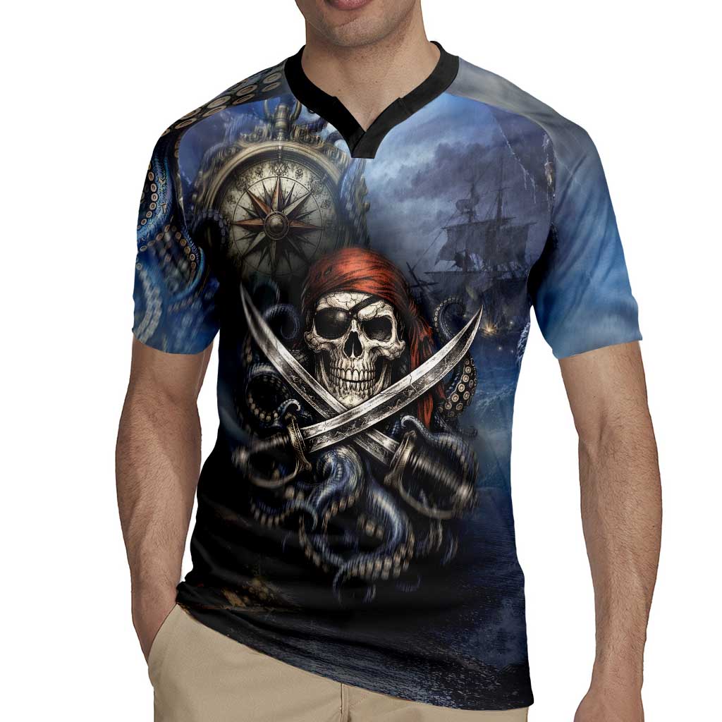 Pirates Skull Rugby Jersey Kraken Sea Monster Tentacles Deep Legend
