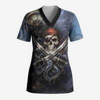 Pirates Skull Scrub Top Kraken Sea Monster Tentacles Deep Legend