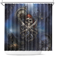 Pirates Skull Shower Curtain Kraken Sea Monster Tentacles Deep Legend