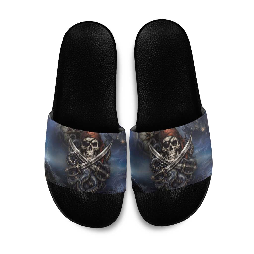 Pirates Skull Slide Sandals Kraken Sea Monster Tentacles Deep Legend