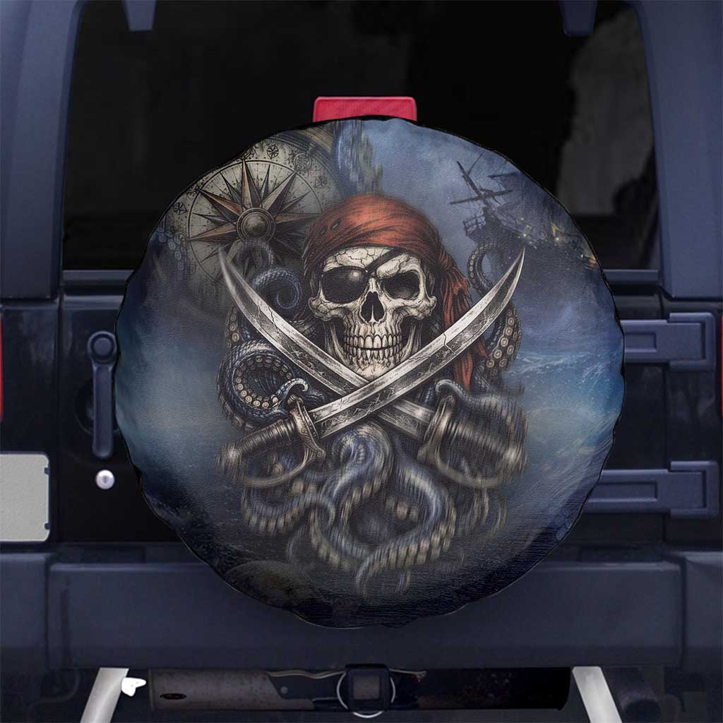 Pirates Skull Spare Tire Cover Kraken Sea Monster Tentacles Deep Legend