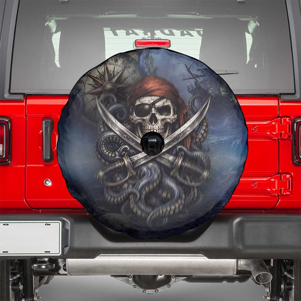 Pirates Skull Spare Tire Cover Kraken Sea Monster Tentacles Deep Legend