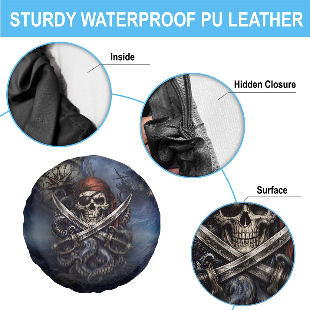 Pirates Skull Spare Tire Cover Kraken Sea Monster Tentacles Deep Legend