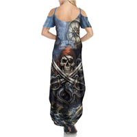 Pirates Skull Summer Maxi Dress Kraken Sea Monster Tentacles Deep Legend
