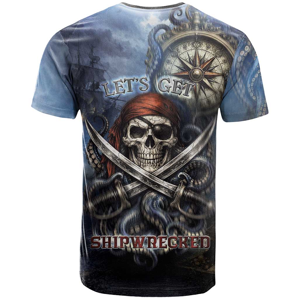 Pirates Skull T Shirt Kraken Sea Monster Tentacles Deep Legend