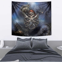 Pirates Skull Tapestry Kraken Sea Monster Tentacles Deep Legend