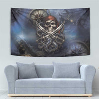 Pirates Skull Tapestry Kraken Sea Monster Tentacles Deep Legend