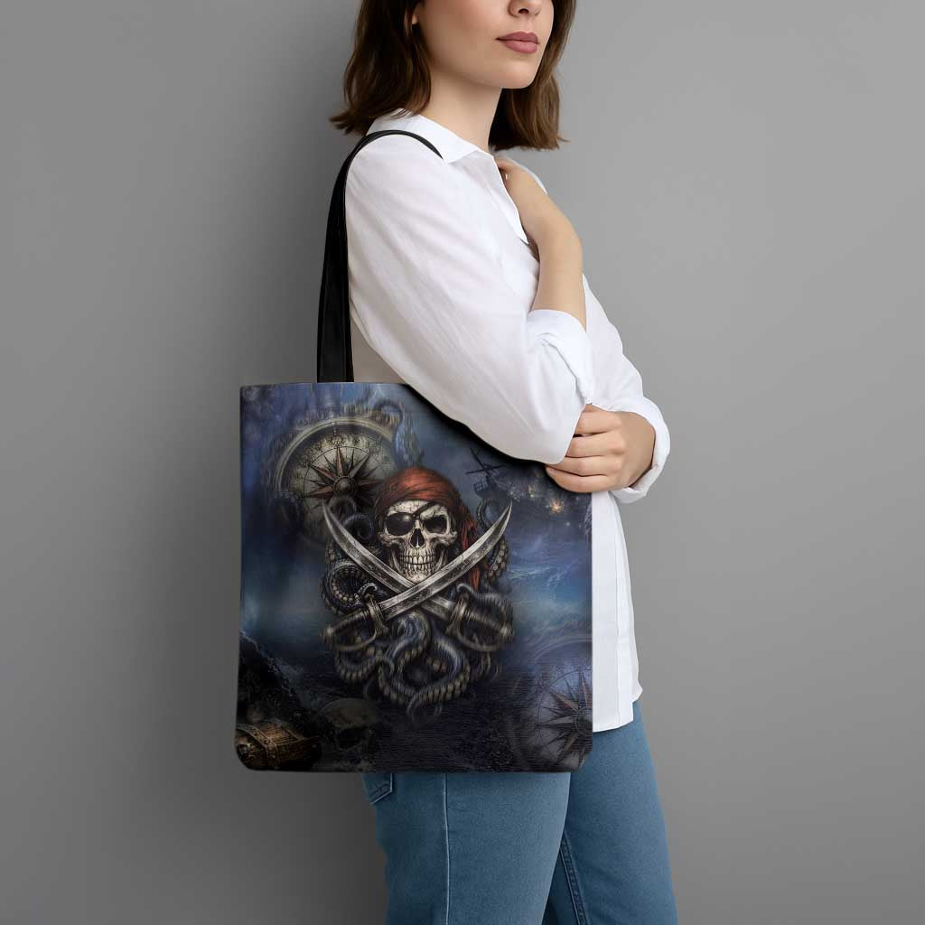 Pirates Skull Tote Bag Kraken Sea Monster Tentacles Deep Legend