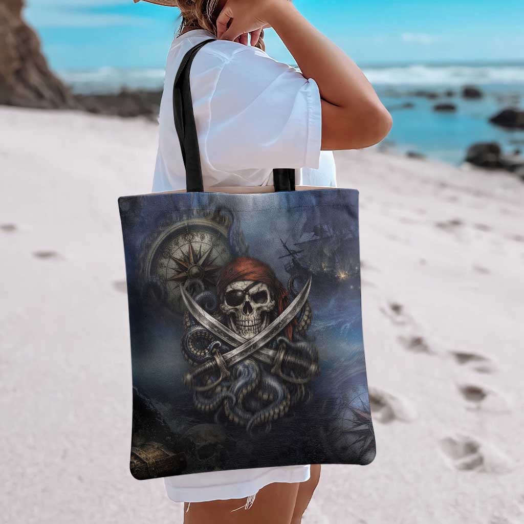 Pirates Skull Tote Bag Kraken Sea Monster Tentacles Deep Legend