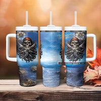 Pirates Skull Tumbler With Handle Kraken Sea Monster Tentacles Deep Legend