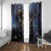 Pirates Skull Window Curtain Kraken Sea Monster Tentacles Deep Legend