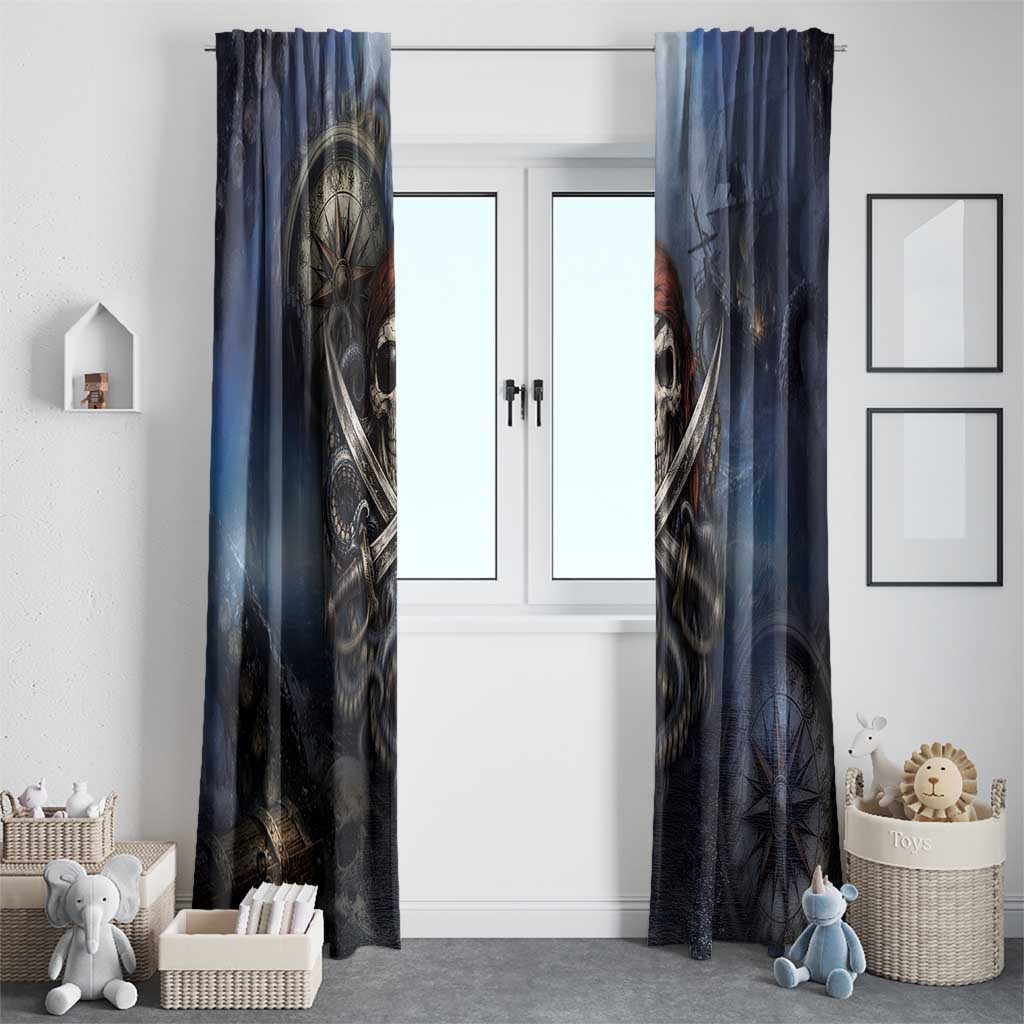 Pirates Skull Window Curtain Kraken Sea Monster Tentacles Deep Legend