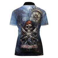 Pirates Skull Women Polo Shirt Kraken Sea Monster Tentacles Deep Legend