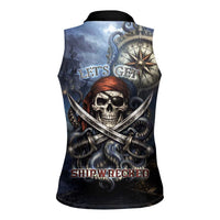 Pirates Skull Women Sleeveless Polo Shirt Kraken Sea Monster Tentacles Deep Legend