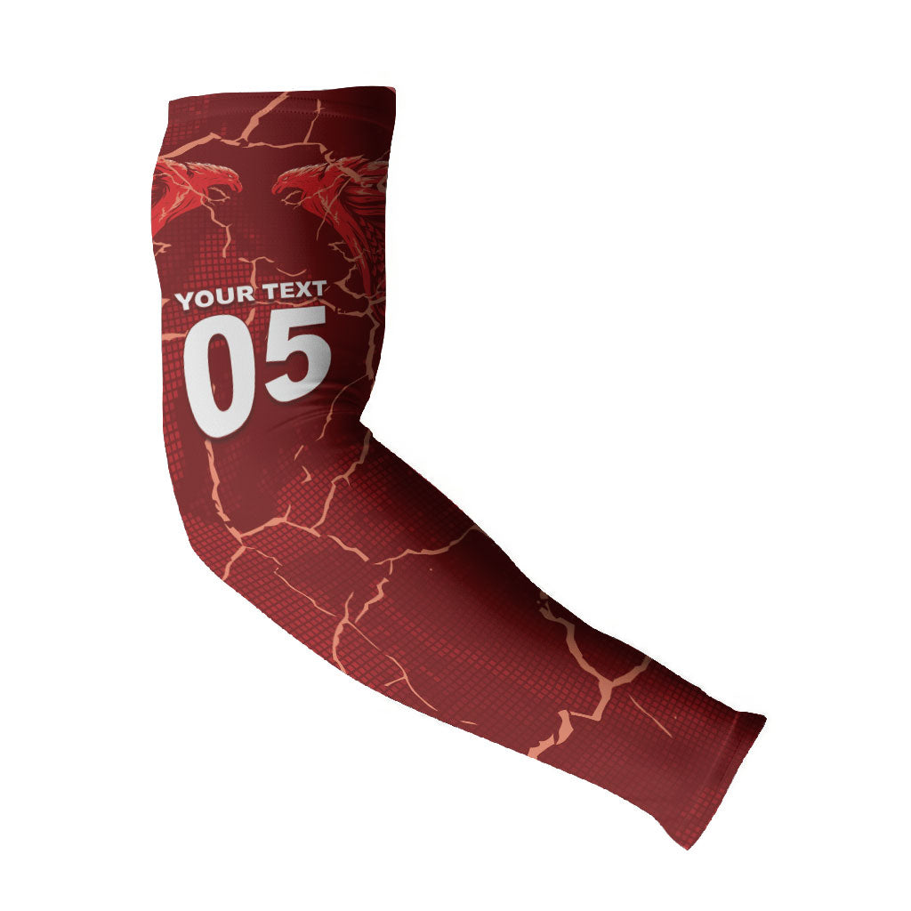 Custom Tunisia Football Arm Sleeves Eagle Cracked Texture Athletic