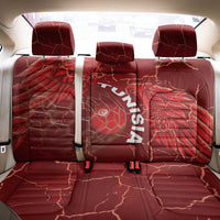 Tunisia Football Back Car Seat Cover Eagle Cracked Texture Athletic