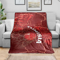 Tunisia Football Blanket Eagle Cracked Texture Athletic
