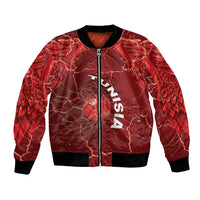 Custom Tunisia Football Bomber Jacket Eagle Cracked Texture Athletic