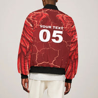 Custom Tunisia Football Bomber Jacket Eagle Cracked Texture Athletic