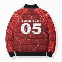 Custom Tunisia Football Bomber Puffer Jacket Eagle Cracked Texture Athletic