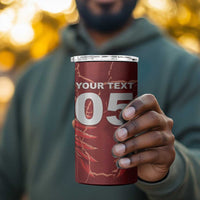 Custom Tunisia Football 4 in 1 Can Cooler Tumbler Eagle Cracked Texture Athletic