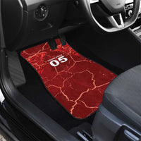 Custom Tunisia Football Car Mats Eagle Cracked Texture Athletic