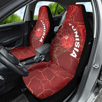 Tunisia Football Car Seat Cover Eagle Cracked Texture Athletic