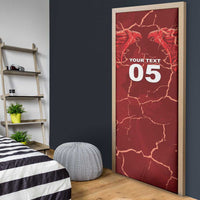 Custom Tunisia Football Door Cover Eagle Cracked Texture Athletic