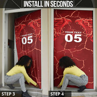 Custom Tunisia Football Door Cover Eagle Cracked Texture Athletic