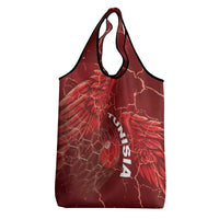 Tunisia Football Grocery Bag Eagle Cracked Texture Athletic