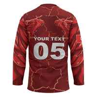 Custom Tunisia Football Hockey Jersey Eagle Cracked Texture Athletic