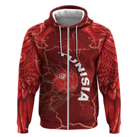 Custom Tunisia Football Hoodie Eagle Cracked Texture Athletic