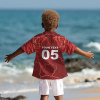 Custom Tunisia Football Kid Hawaiian Shirt Eagle Cracked Texture Athletic