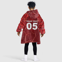 Custom Tunisia Football Kid Wearable Blanket Hoodie Eagle Cracked Texture Athletic