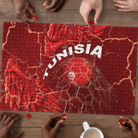 Tunisia Football Puzzle Eagle Cracked Texture Athletic